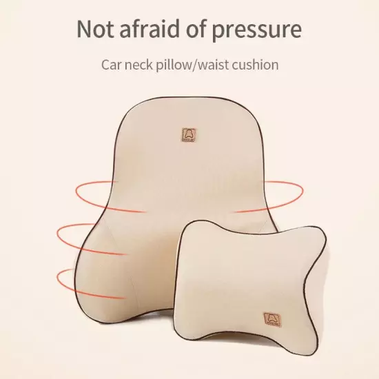 Car Pillow Memory Foam Car Lumbar Support Back Cushion Soft Car Seat Neck Pillow