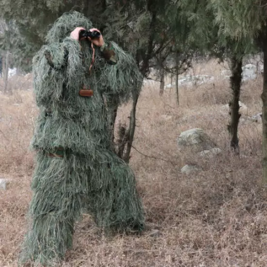 Grass Jungle Woodland Camouflage Ghillie Suit for Sniper Hunting Birding