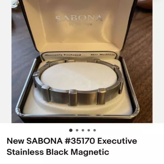 New without box SABONA #35170 Executive Stainless Black Magnetic