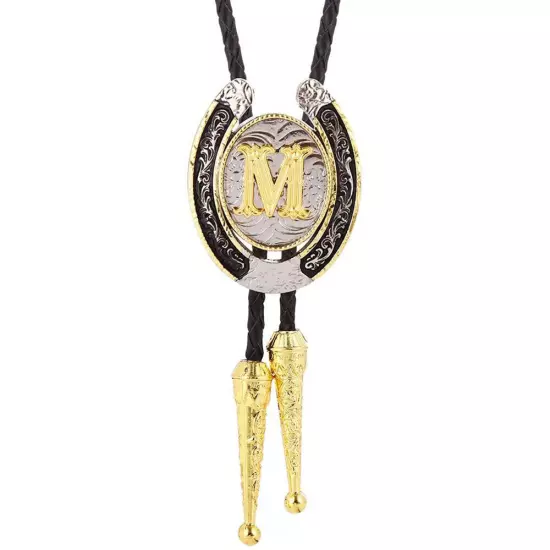 Bolo Tie for Men- Golden Initial Letter A to Z Western Cowboy Bolo Tie for Women