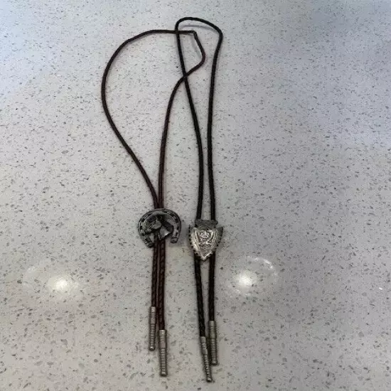 LOT 2 Vintage BOLO Ties 1 Horse Head and Shoe & 1 Arrow Head Shape