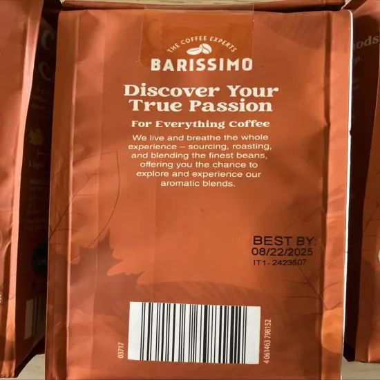 4 pack Pumpkin Spice Light Roast Ground Coffee by Barissimo Expires 8/2025