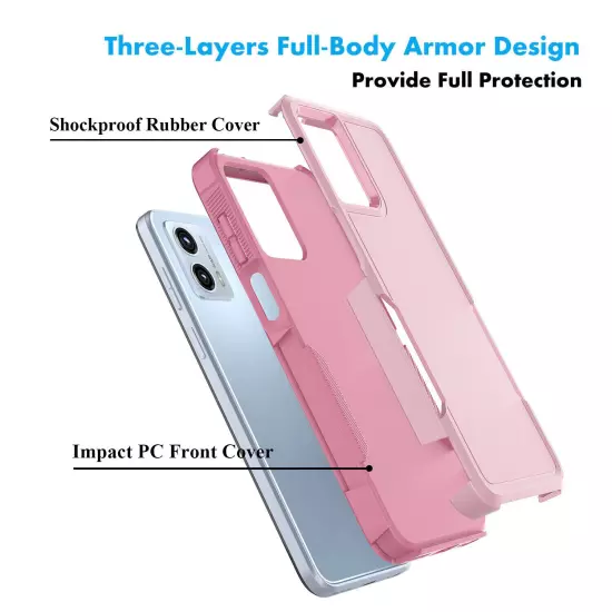 For Moto G 5G 2024 Phone Case Heavy-Duty Tough Dual Layer Cover +Tempered Glass