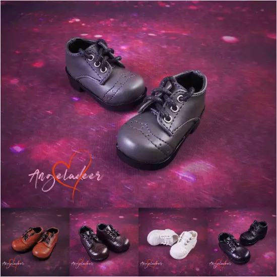 1/4 MSD BJD Doll Round Toe Shoes PU Leather Shoes Retro Carving Lace-up 5 Colors