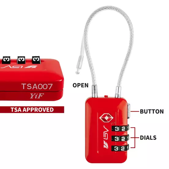 BV TSA Luggage Lock Suitcase Travel Lock Digit Combination Multi-Colors (2 Pack)