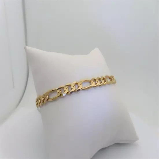 Figaro Bracelet Solid Gold Jewelry Anniversary Gifts 10k 5.8mm Size 8.25 B118