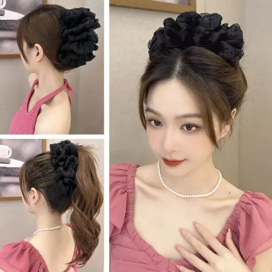 New Large Multi layer Butterfly Knot Grab Clip Headpiece Shark Clip^ω