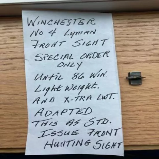 Lyman No. 4 Special Order Front Sight 1/2 Moon Type Winchester Model 86