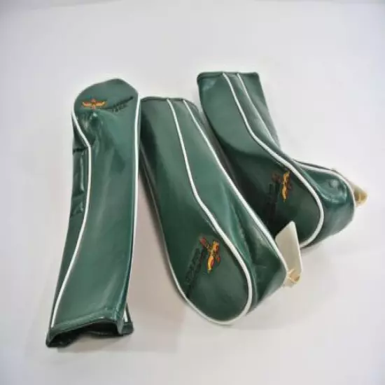 Vintage Golf Club Head Covers Faux Leather Tsawwassen Totem Pole Motif Green