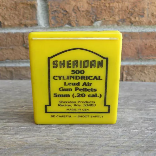 Vintage Sheridan 5mm (.20 cal) Cylindrical Lead Air Gun Pellets, Opened