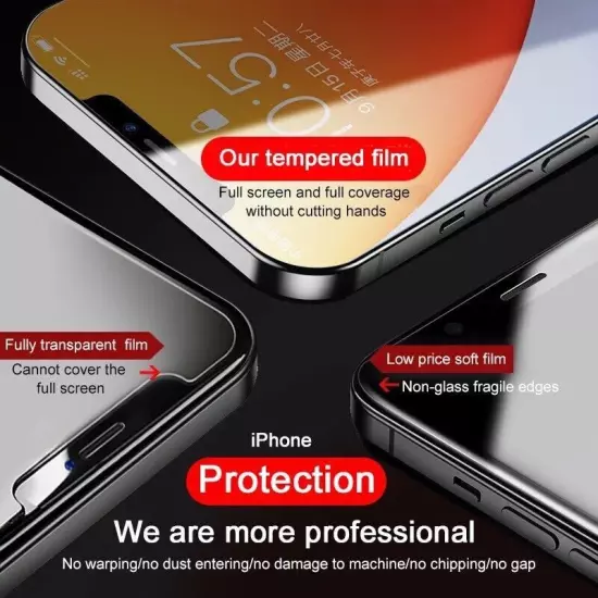 Wholesale LOT Tempered Glass Screen Protector For iPhone 16 15 14 13 12 Pro Max