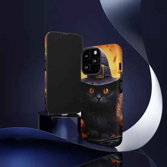 Custom Dual Layer Protective iPhone Case, Cat Witch