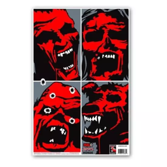 Thompson Target Zombie Horde - HALO Reactive Splatter Targets - 12.5"x19"