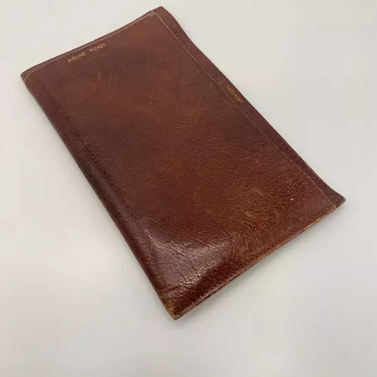 Vintage Leather Travel Wallet for Passport, Tickets, Documents, Checks - England