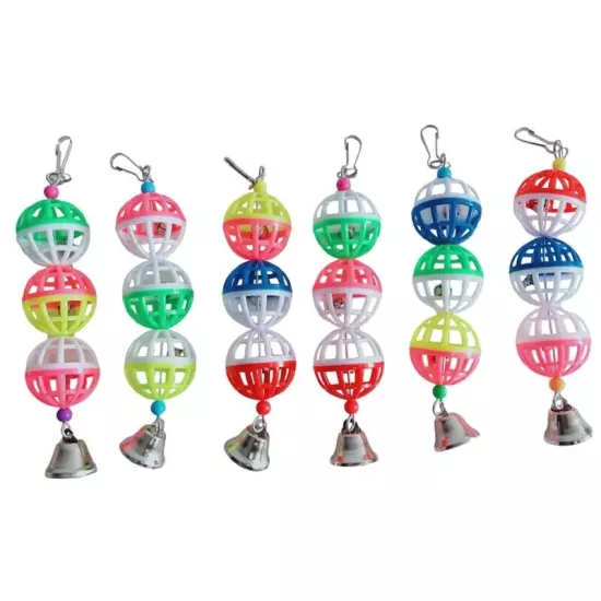 Colorful Pet Bird Chew Cage Toy for Parrot with Bells