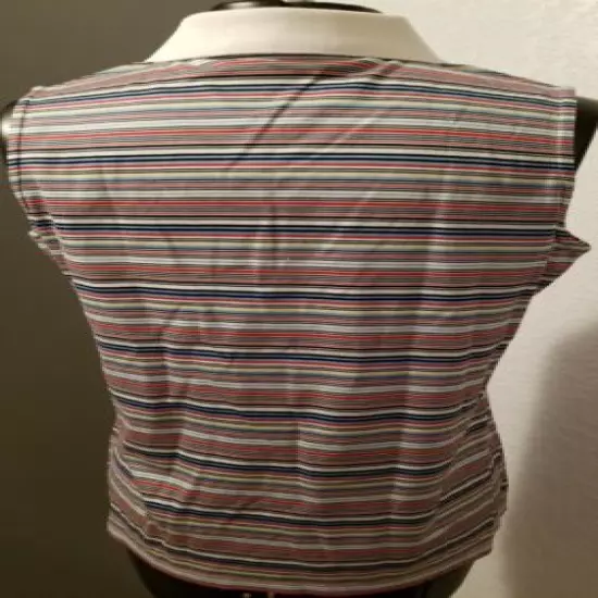 NWOT Fairway & Green, striped sleeveless Golf Polo Shirt Women's 100% cotton