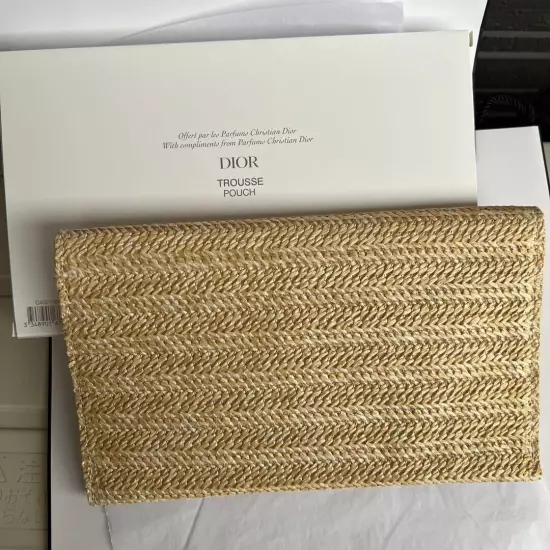 SHIP TODAY FINAL SALE w/box Christian Dior Novelty Clutch Pouch bag beige JAPAN