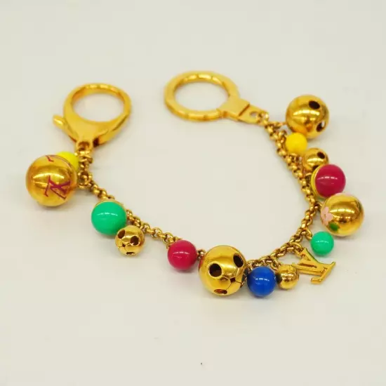 Louis Vuitton Porte Cles Chaine Grelots Keychain Charm M62226 Gold Multicolor