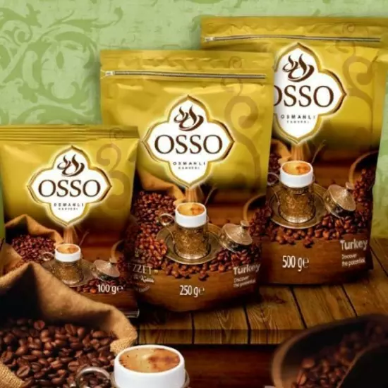 9 pack x OSSO Turkish Ottoman Coffee Ground Roasted 1800 gram - 63.5oz