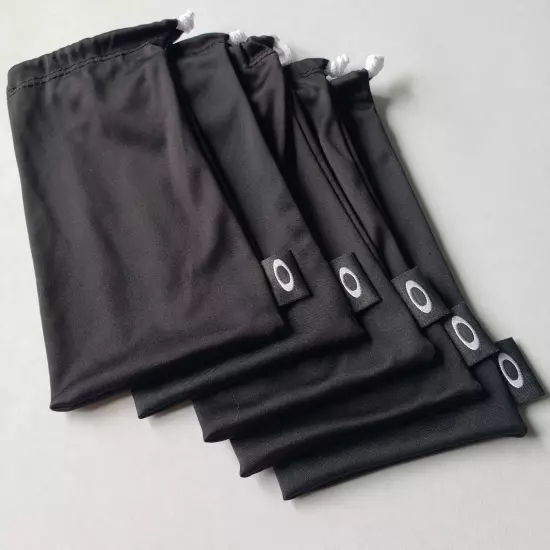 5-Pack Oakley Large Black Microfiber Cleaning Storage Bags Authentic