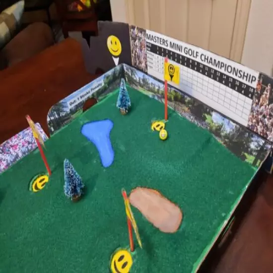 Miniature Indoor Four Hole Golf Putting Family Game