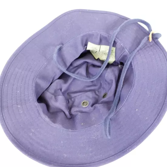 Women Cotton Navy Bucket Hat 7 Mountain Beach Band Drawstring Adjustable Stretch