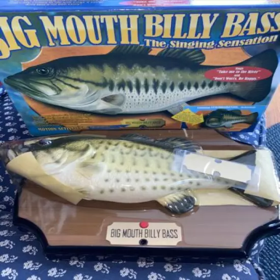 Vintage 1998 Big Mouth Billy Bass Motion Activated Singing Fish W/Box Gemmy