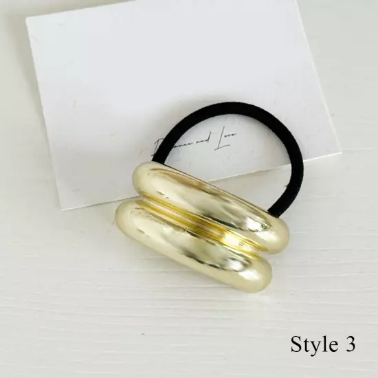 Gold/Silver Hammered Arch Pony Rhodium Hairband Ponytail Hair Cuff ☃