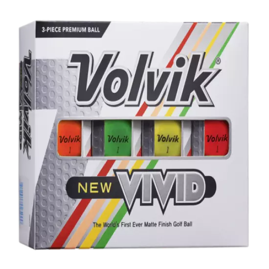 Volvik NEW VIVID 3 Dozen Color Golf Balls with Volvik Genuine Leather Belt 