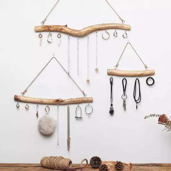 Qenk 2Pcs 15 Inch Natural Driftwood Decorative Branches Farmhouse Home Wall Hang