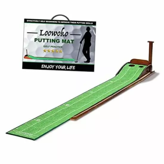  Putting Green with Ball Return,Golf Practice Training Indoor putting mat