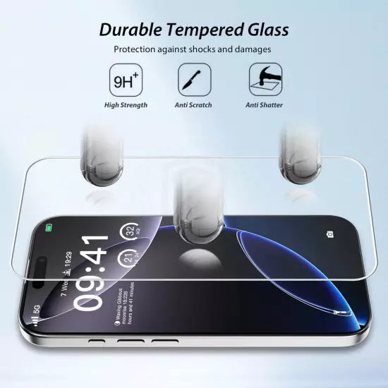 iPhone 16 Pro Max Plus Full Cover Tempered Glass Screen Protector For Apple X 3