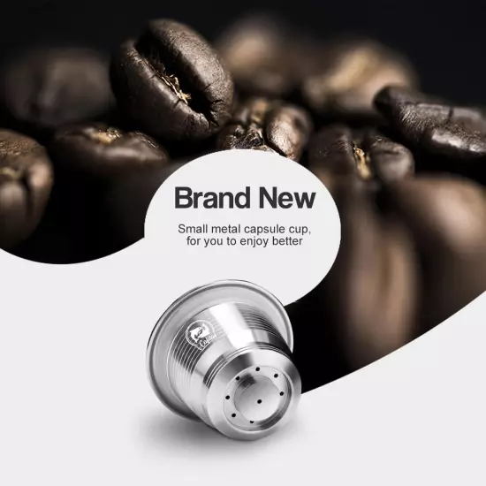 For Nespresso Stainless Steel Coffee Capsules Refillable Reusable Espresso Pods.