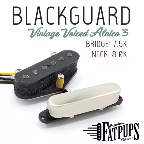 Blackguard Tele Guitar Pickups - Vintage Telecaster Set - Scatter Wound ALNICO 3