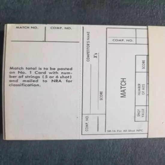 45+ vtg Competition Officer Gun Range SR-16 ASJ00160 SR-16 20M scoring cards