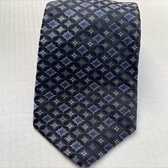 Robert Talbott Best of Class Men's 100% Silk Tie, Blue, Geometric Hand Sewn USA!