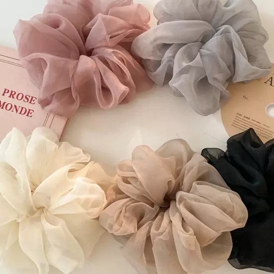 Organza Hair Scrunchies Rubber Band Soft Elastic Hair Ring Ponytail Holder Tie