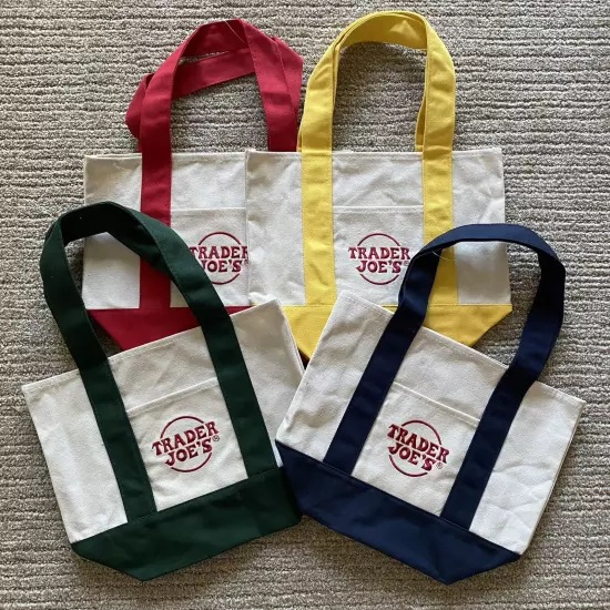 Trader Joe’s Mini Canvas Tote Bags Complete Set Of 4 | 2024