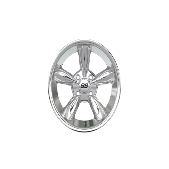 Set of 4 GTW 14" Godfather Chrome Golf Cart Wheels on 19" Street Tires