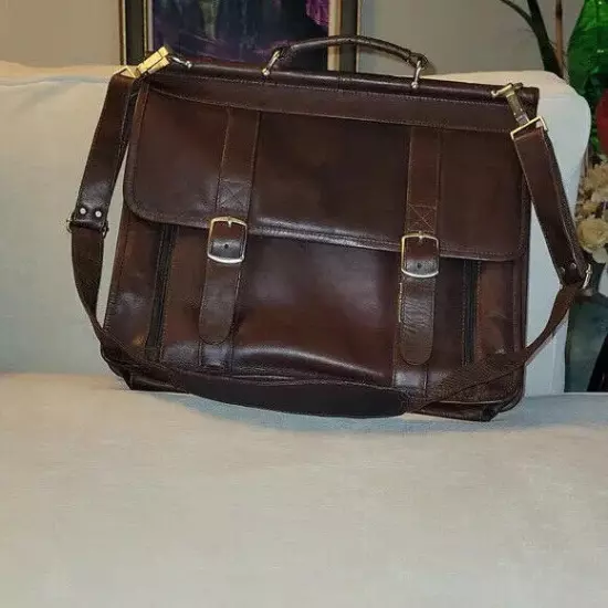 Piel Leather Briefcase ( Chocolate ) Business Cases Unisex