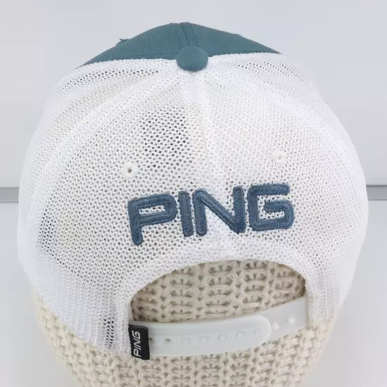 PING Golf Hat cap gray snapback mesh back OSFA clubs spellout