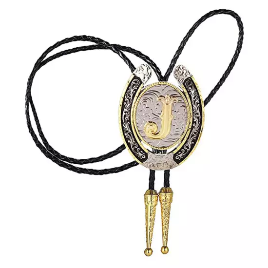 Bolo Tie for Men- Golden Initial Letter A to Z Western Cowboy Bolo Tie for Women