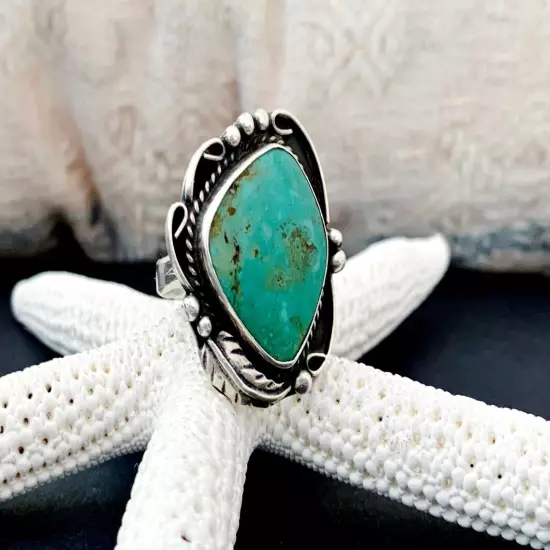 Sterling Silver 925 Turquoise Mexico Southwest Mens Native Style Bold Large Ring