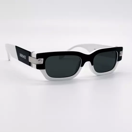 NEW VERSACE VE4465 5459/87 BLACK WHITE VE4465 545987 SQUARE UNISEX SUNGLASSES