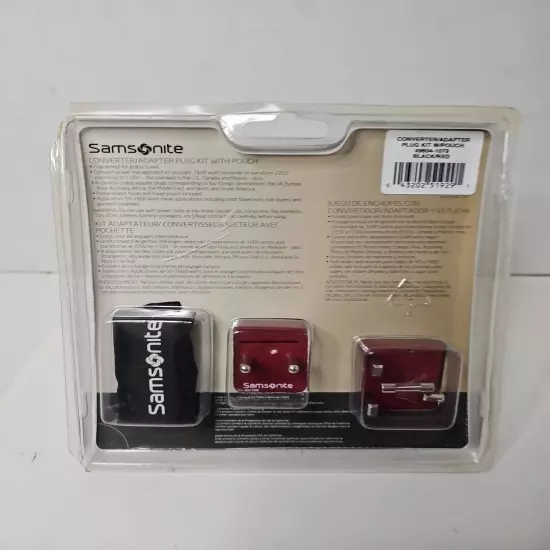 Brand New Samsonite Converter/Adapter Plug Kit International World Travel