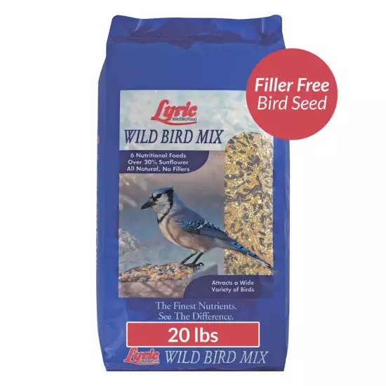 20 Lbs. Wild Bird Mix Bird Seed for outside Feeders