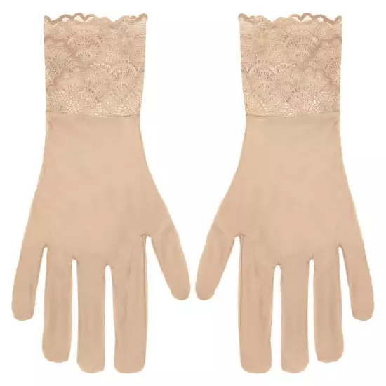 Womens Gloves Dating Sheer New Glossy Dress Hollow-out Show Lace Finger 1 Pair