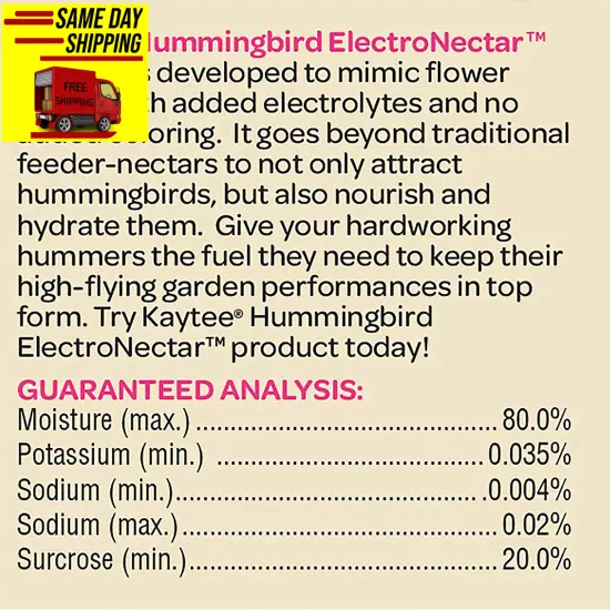 Kaytee Hummingbird Electronectar Wild Bird Food, Ready to Use, 64 Ounces