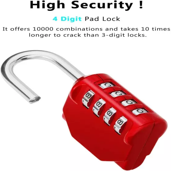 Combination Lock, 2 Four-Digit Outdoor Combination Padlock for Gym, School, Gate