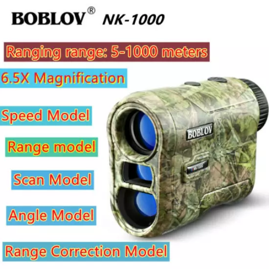 BOBLOV NK-1000 6.5X Magnification 1000M Golf Laser Range Finder 7 Modes FlagLock